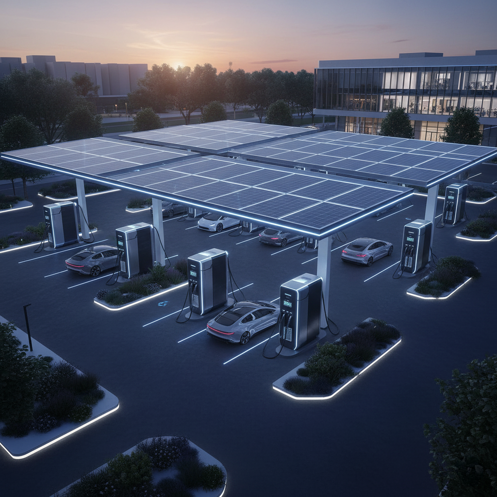 StromBay electric vehicle charging stations installed in a commercial parking area
